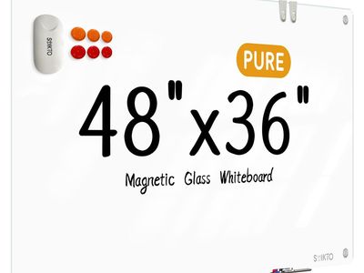 Glass Whiteboard - Glass Dry Erase Board 48" x 36" Magnetic Pure White Board Glass