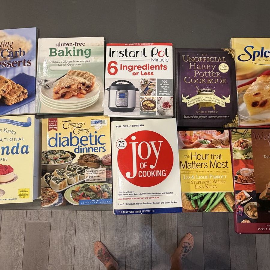 Cook Books - Joy of cooking, Harry Potter, instant pot, gluten free, Splenda, diabetic and more 