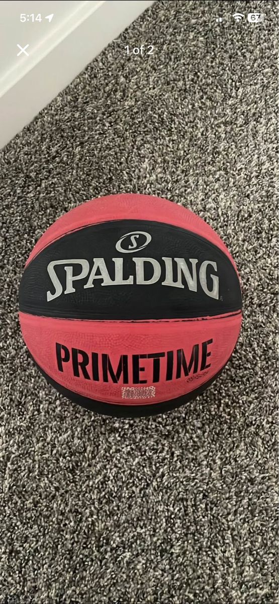 Spalding Primetime Basketball - Red/Black Indoor/Outdoor Ball