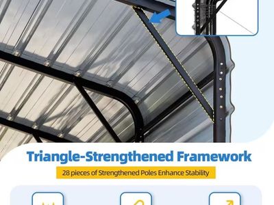 Double-High Hardened Steel RV Carport