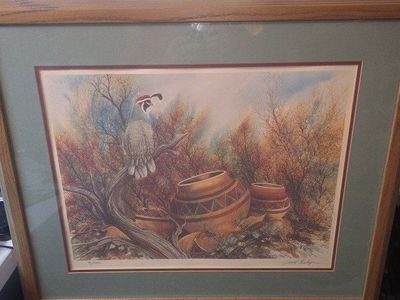 Jerald Bishop Southwestern Lithograph 91/1,000 Professionally Framed