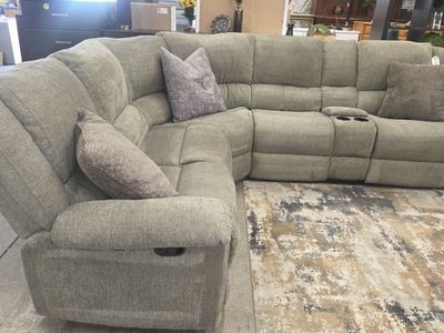 🩶3-Piece Gray Reclining Sectional