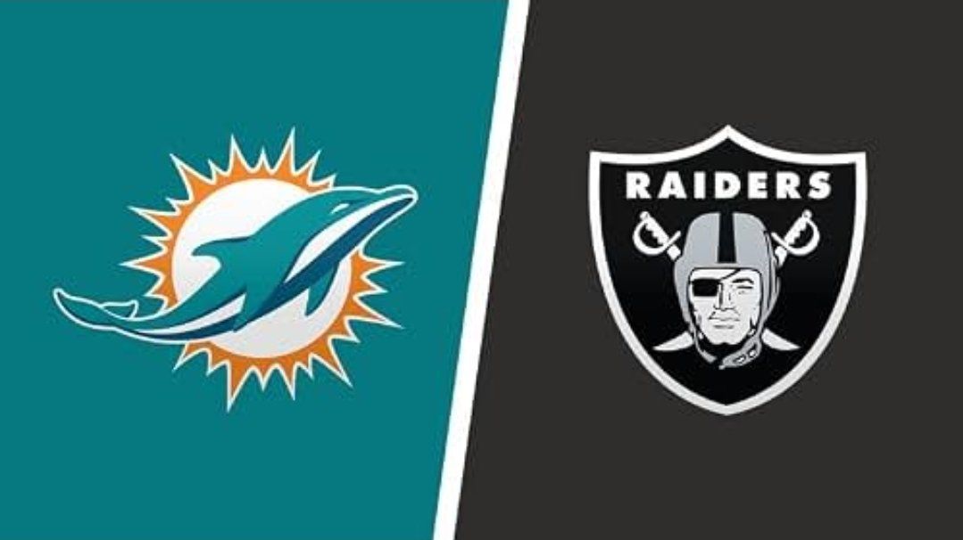 Raiders vs  DOLPHINS - 2 AWESOME Lower Bowl Seats, VISITORS Side - NO EXTRA FEES