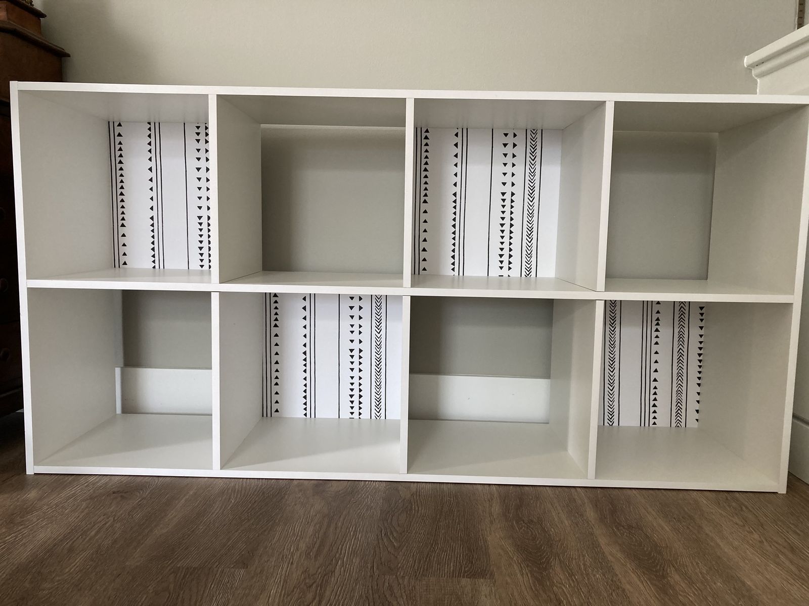 8 Cubby White Bookcase