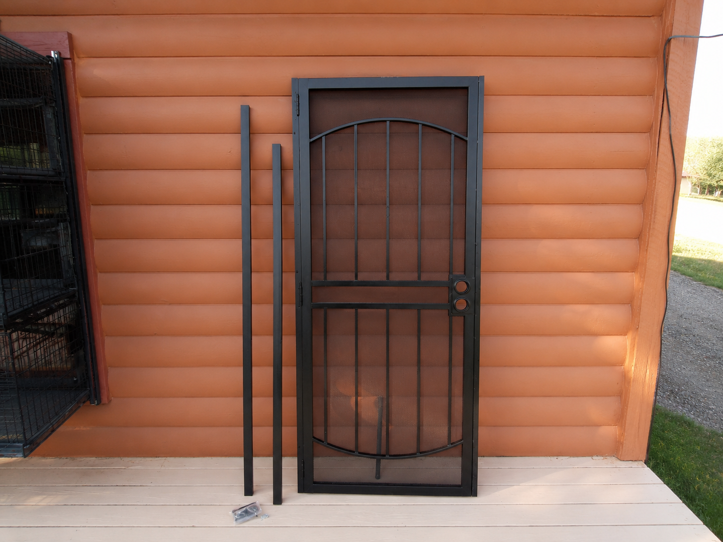 NEW 32" x 80" Black Steel Security Door – Complete w/Hardware