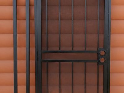 NEW 32" x 80" Black Steel Security Door – Complete w/Hardware