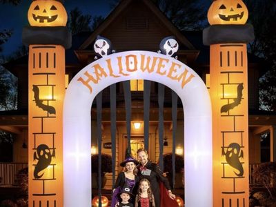Halloween 11' Pumpkin Arch Archway Inflatable Graveyard Cemetery Home Decor Decoration Prop
