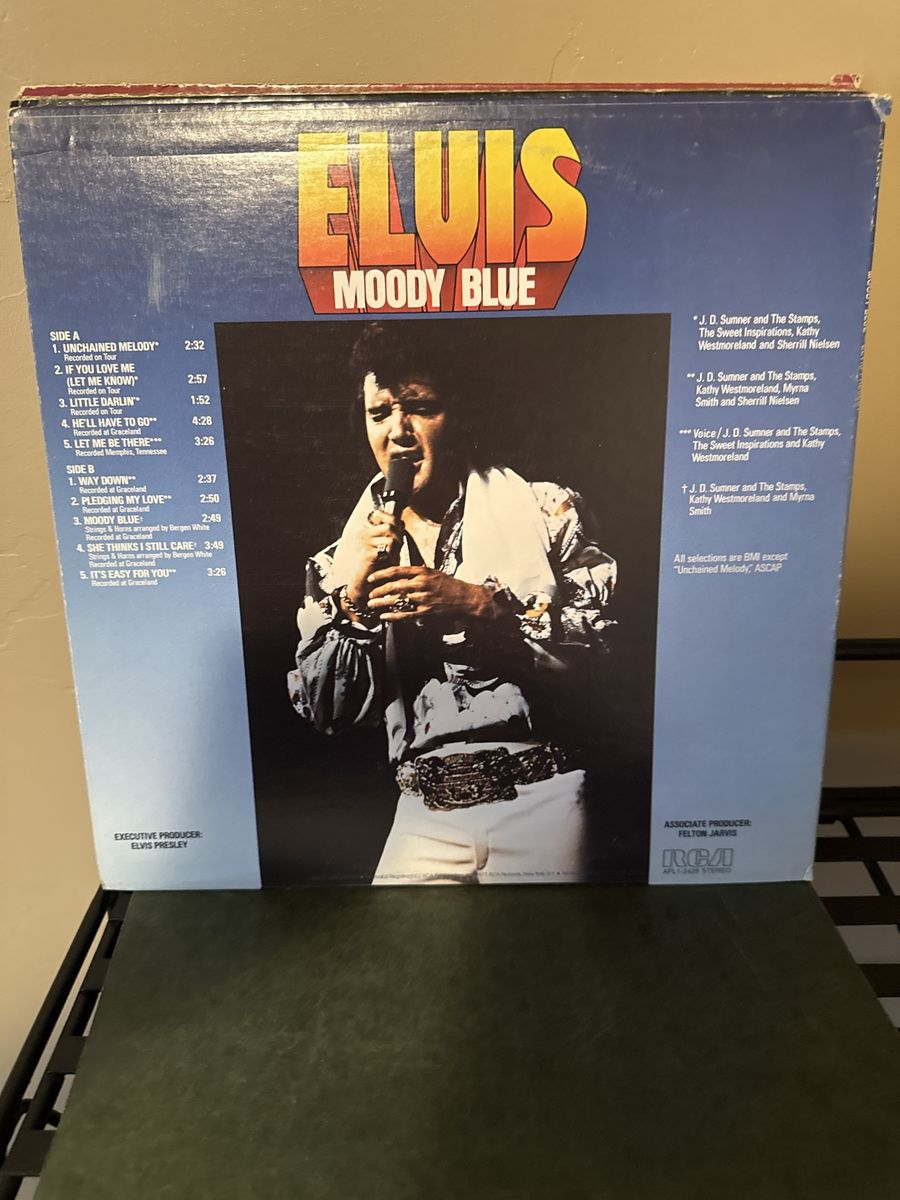 Elvis Presley - Moody Blue Vinyl LP Record RCA AFL1-2428 Stereo