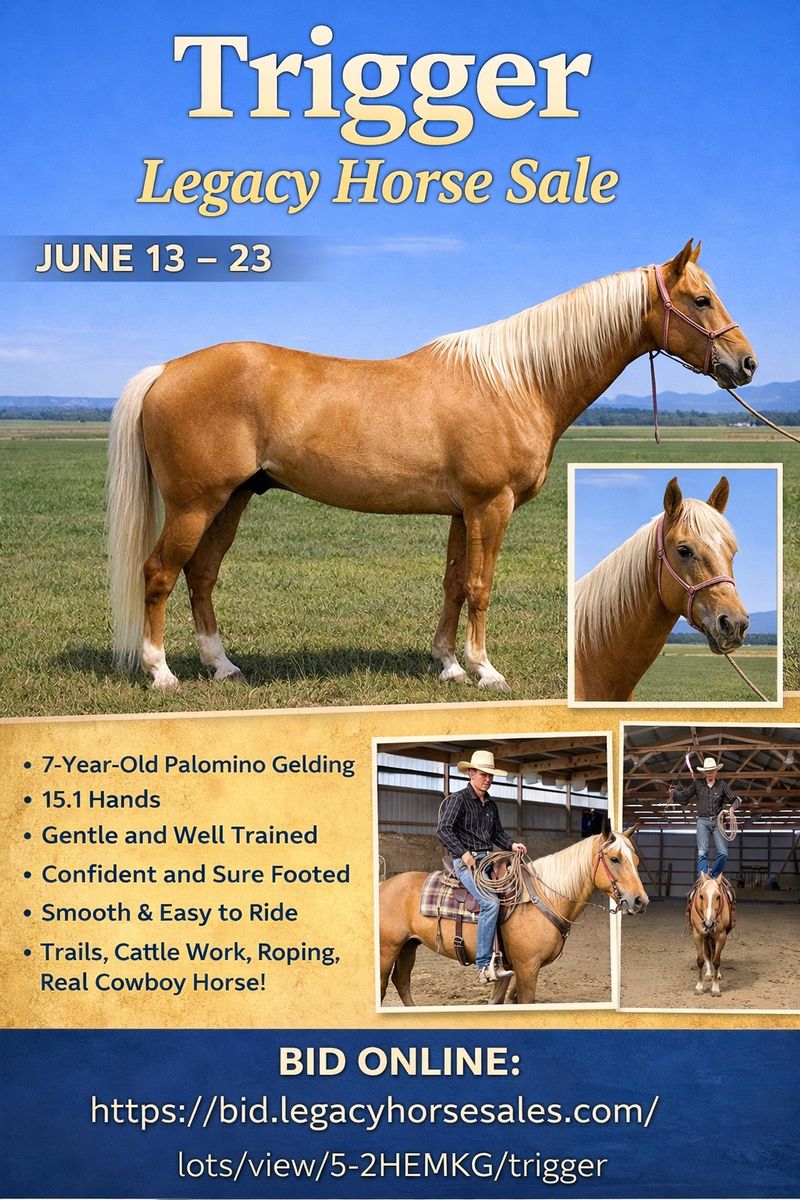 Trigger, 7-Year-Old Palomino Gelding - 15.1 Hands, Gentle, Sure-Footed, Trails, Cattle Work, Roping
