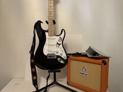 Squire Strato Caster With Orange Crush 20 Amp