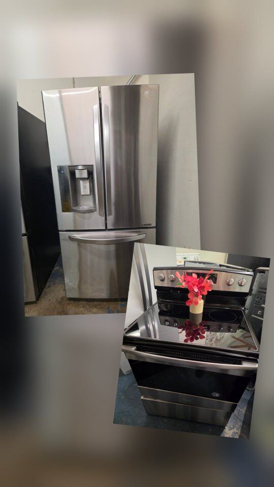 LG 33" REFRIGERATOR AND AMANA ELECTRIC STOVE