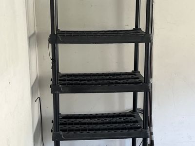 Black 5-Shelf Plastic Storage Unit Garage Shelving