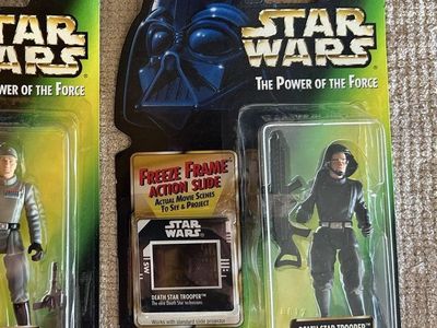 Vintage 1997 Star Wars Kenner The Power of the Force Death Star Trooper Figure Green Card “Freeze Frame”
