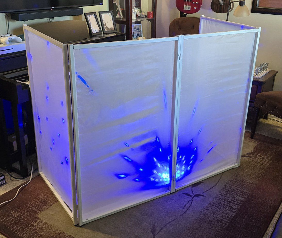 DJ Facade folding portable includes LED lights