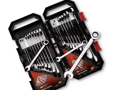 Husky 20-Piece SAE/Metric Ratcheting Combination Wrench Set with Case