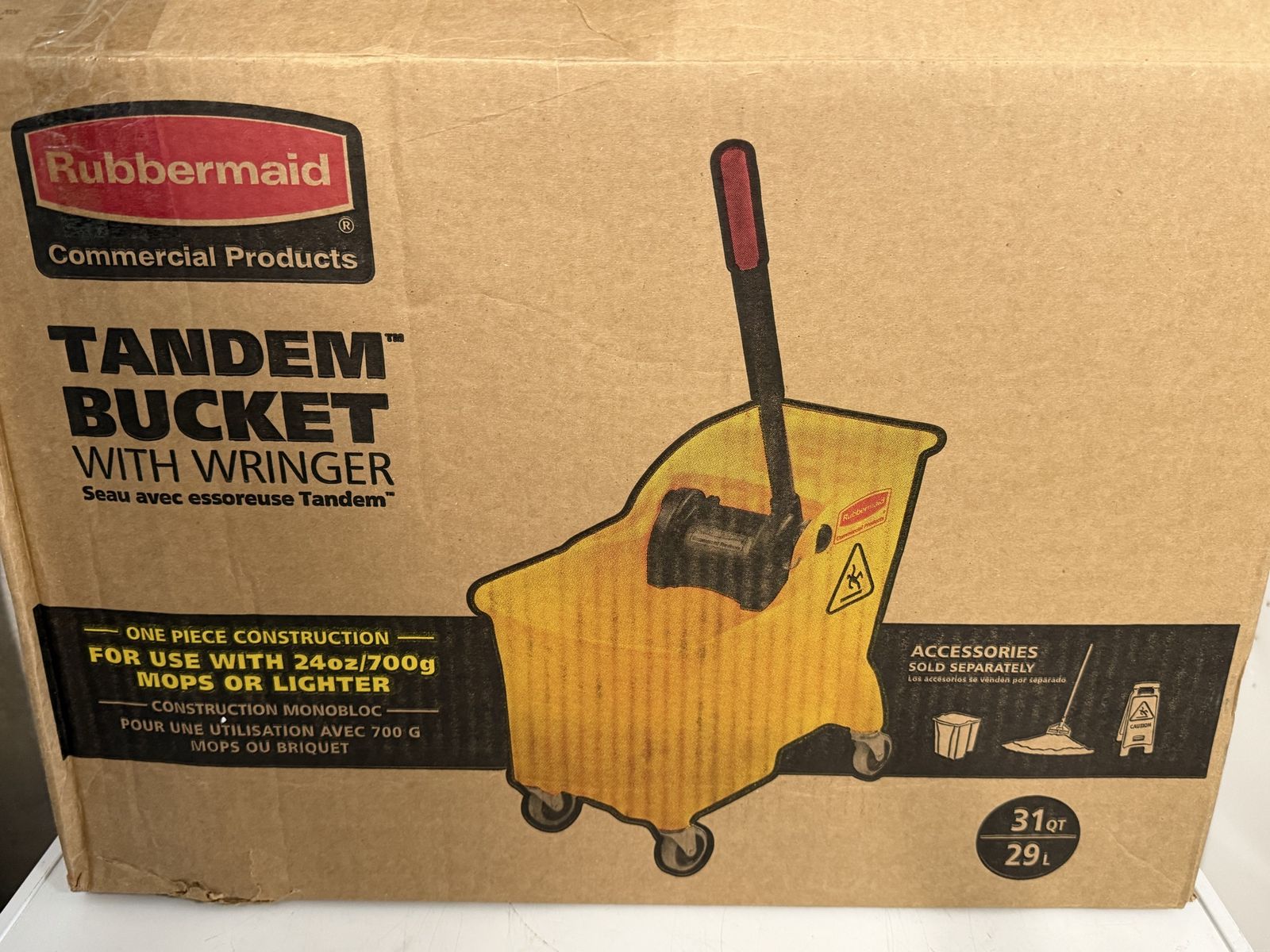 Rubbermaid Commercial Tandem 31 Qt. Mop Bucket with Wringer Combo only 1 available