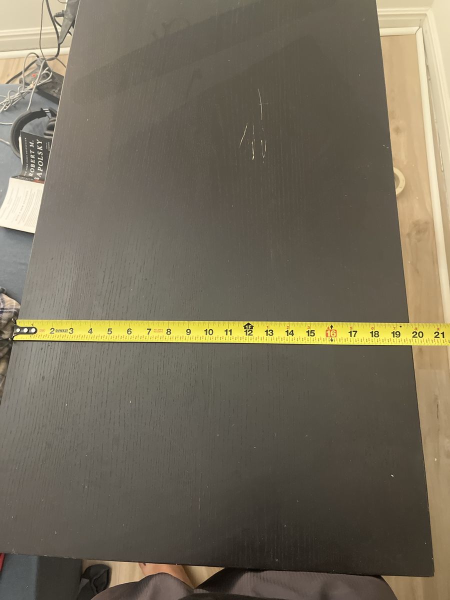 Black desk with 2 extendable leafs
