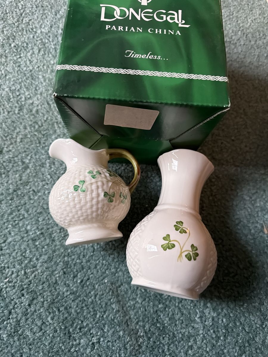 Donegal Belleek vase and pitcher