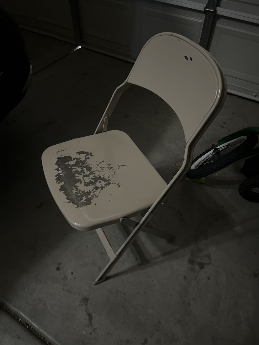 6 Used Metal Folding Chair - Beige, Portable Seating