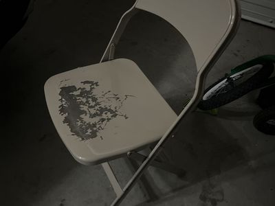 6 Used Metal Folding Chair - Beige, Portable Seating
