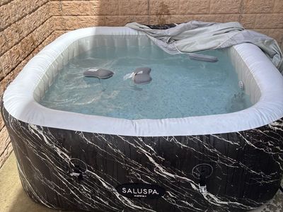 Saluspa Hawaii Square Inflatable Hot Tub w/ Heater, Jets & Extra Filters