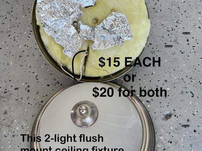 9" 2-Light Flush Mount Ceiling Light Fixture - Frosted Glass, Brushed Nickel Finish (2 Available)
