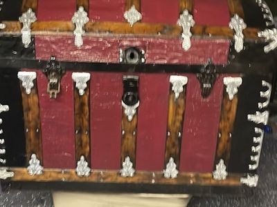 Stunning Large Antique 1890s Camelback Trunk Chest