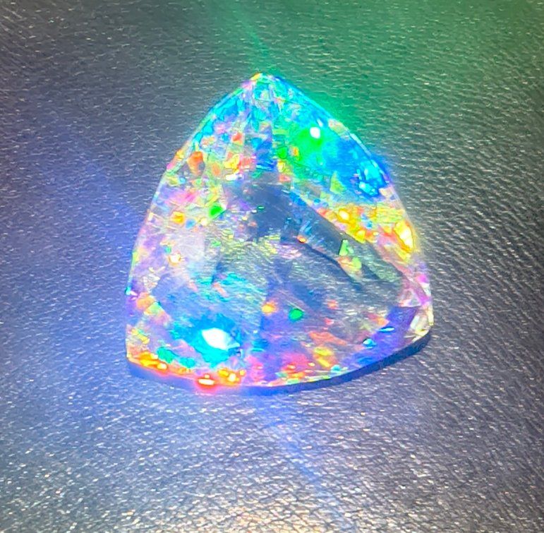 71 Ct Trillion Cut Multicolor Mystic Topaz Loose Gemstone.