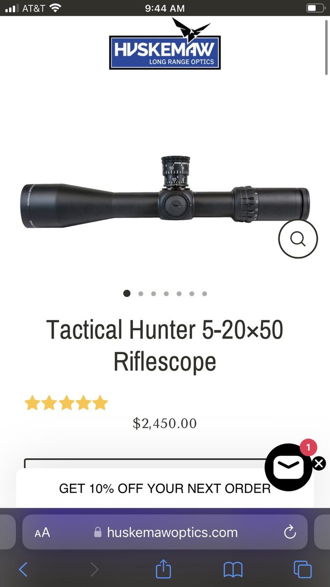 Huskemaw 5-20x50 Tactical Hunter Rifle Scope