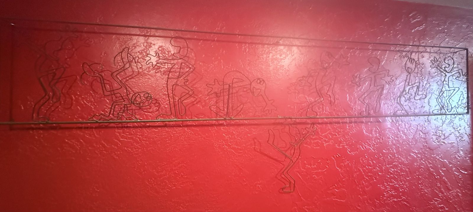 Large Metal Wall Art Decor Keith Haring Style Dancing Figures Mural Sculpture