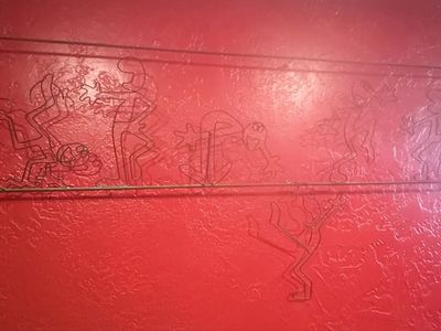 Large Metal Wall Art Decor Keith Haring Style Dancing Figures Mural Sculpture
