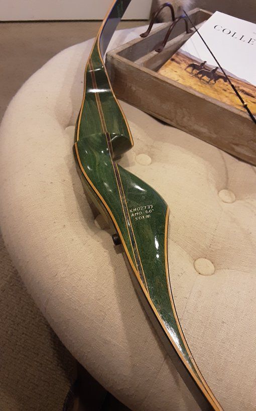 Vintage Bear Kodiak Hunter Recurve Bow - Green, 60" AMO, 50"+ Draw Weight - Right Handed