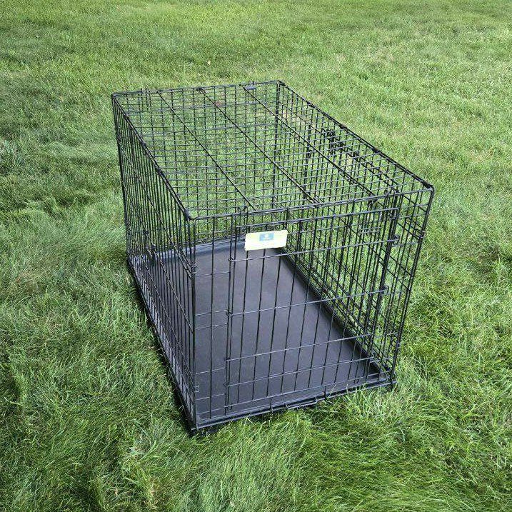36" Large Top Paw Dog Kennel Metal Cage Pet Crate Folds 2 Doors
