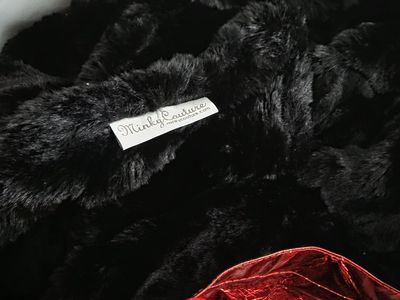 NEW Adult Size 50x60 Minky Couture Black Blanket open box' W/O package bag.