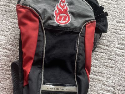 MSR Racing Headwater Hydration Pack - Red/Grey/Black, "Never a Bad Time to Ride" no bladder