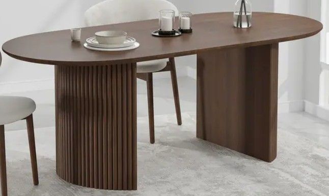 New - Abberton Dining Table BASE ONLY, Walnut.