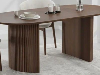New - Abberton Dining Table BASE ONLY, Walnut.