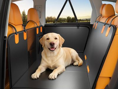 NEW Dog Car Seat Cover for Back Seat, PU Leather Hard Bottom Back Seat Extender for Dogs