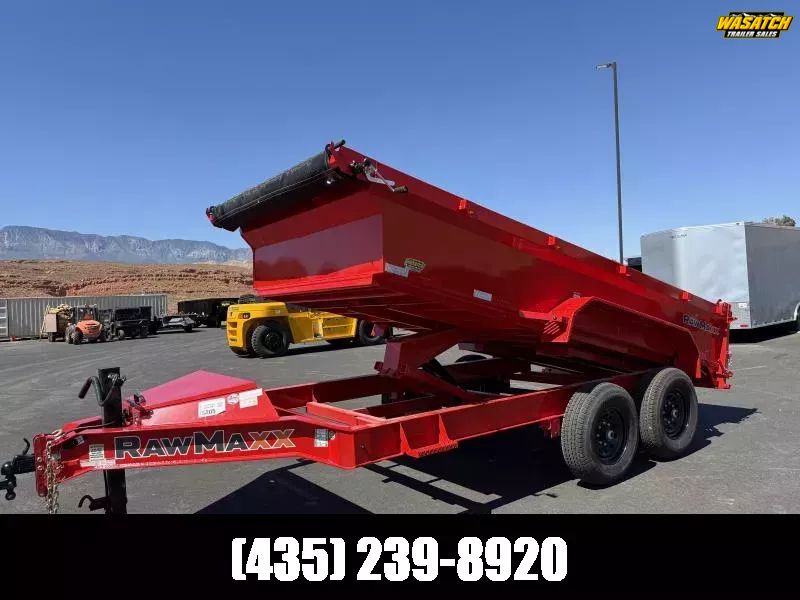 2026 RawMaxx Red 7X14 Low Profile Scissor Lift Dum
