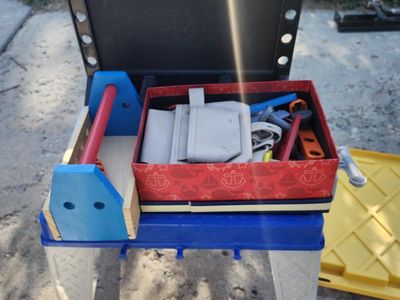 Children's Plastic Toy Workbench Playset with Accessories and Tool Caddy