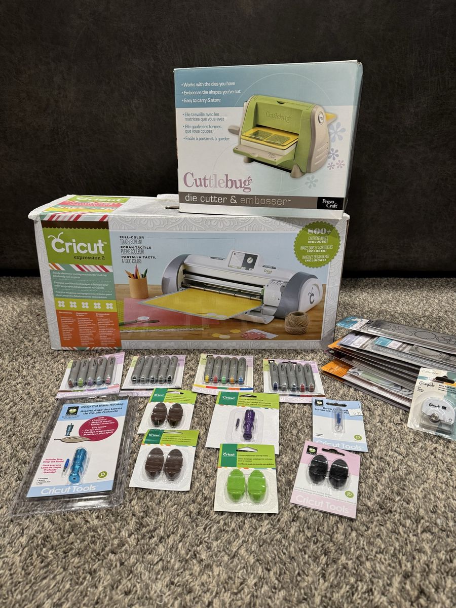 Cricut Expression 2 + Cuttlebug Die Cutter & Embosser Bundle w/ Tools & Pens