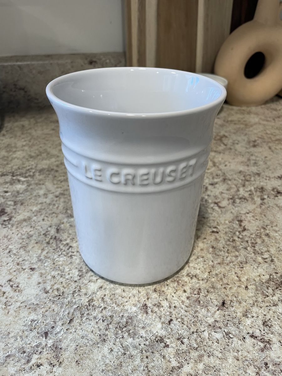 Le Creuset White Stoneware Utensil Holder/Crock