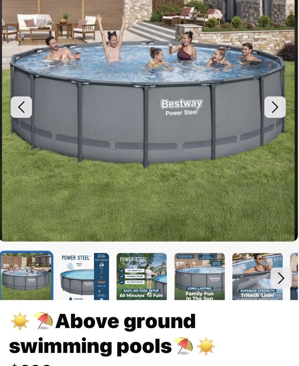 Bestway Power Steel Above Ground Swimming Pool - Easy Setup, Durable Tritech Liner