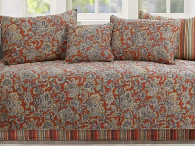 NEW 6pc Day Bed Cover Set Cozy Line Vintage Rustic Bedding Set - beadspread