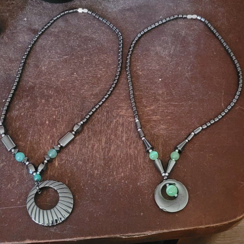 2 hemitite necklaces