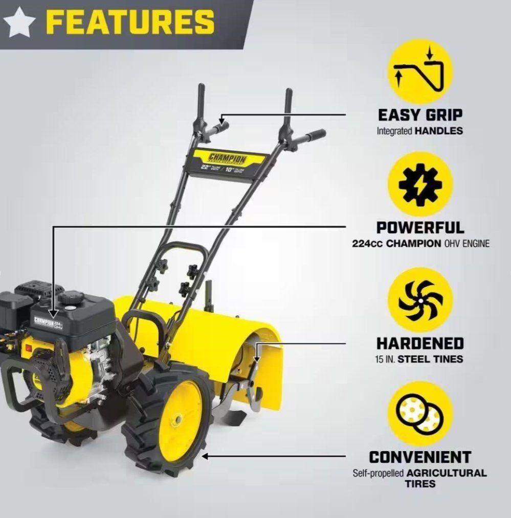 Champion Power Equip 20in Wide Rear Tine Tiller