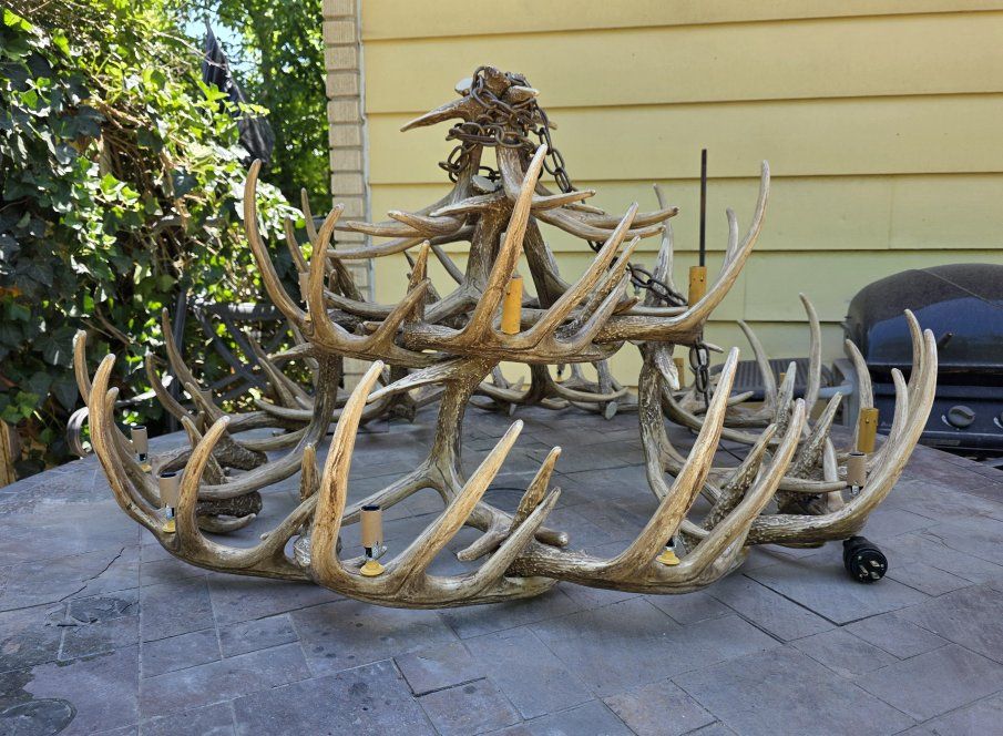Large Faux Antler Chandelier