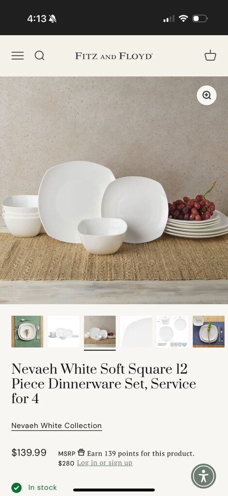 Naveah White Dinnerware Set
