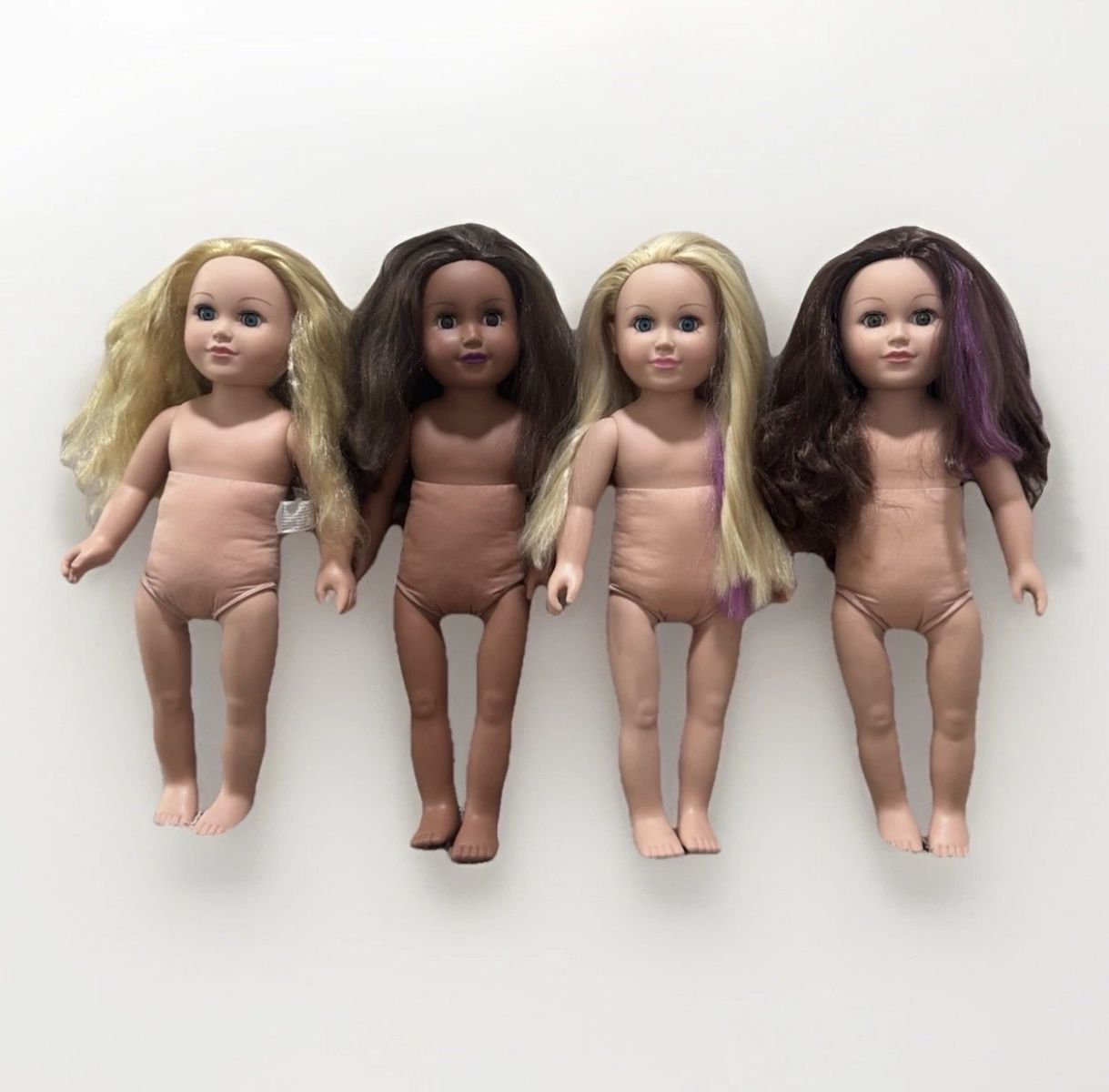 Lot of 4 My Life As 18" Dolls Blonde Brunette Hair Clean Ready to Play Nude Lot