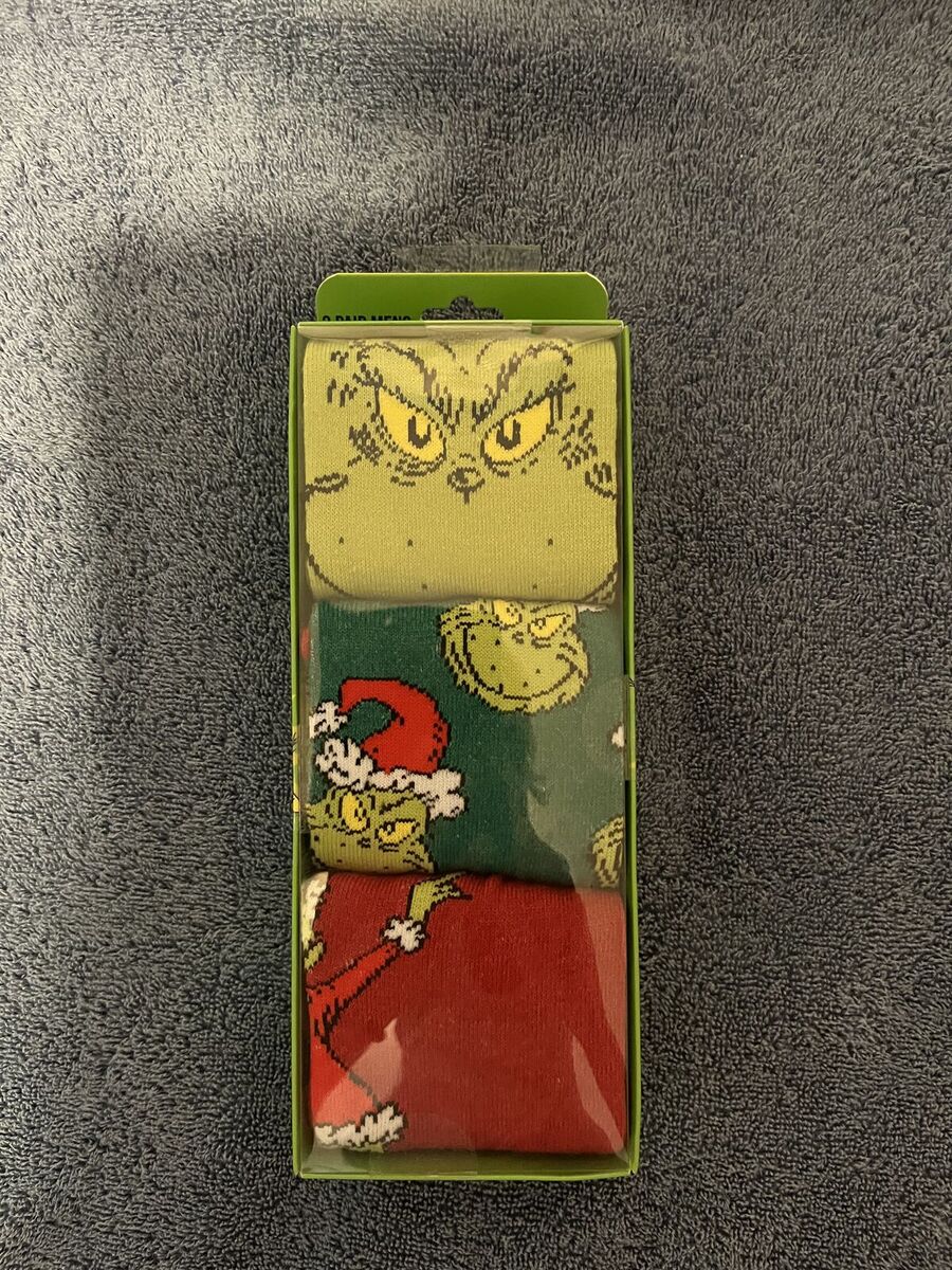 The Grinch Men's 3 Pack of Socks - Dr. Seuss - BRAND NEW